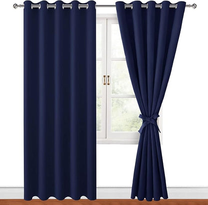 Blackout Curtains for Bedroom, 60 x 84 Inches Long, Window Curtains for Living by Hiasan