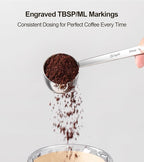 304 Stainless Steel Coffee Scoop, 2 tablespoon Long Handle Measuring Spoon for Ground Coffee, Espresso &, Protein Powder (Pack of 2)