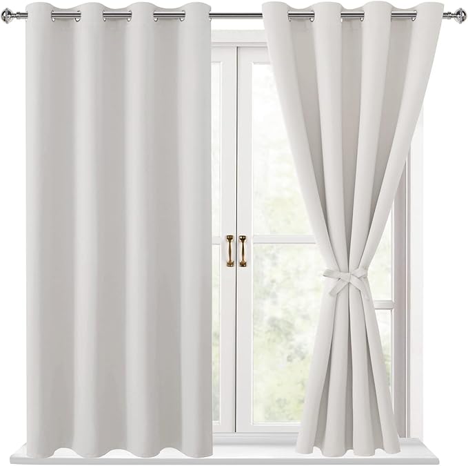 Blackout Curtains for Bedroom, 2 Drape Panels, 52 x 45 Inch | Thermal Insulated by Hiasan