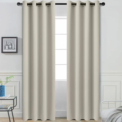 Yakamok Room Darkening Curtains 52x96 inch Length Stone-Living Room | 2 panels by Yakamok