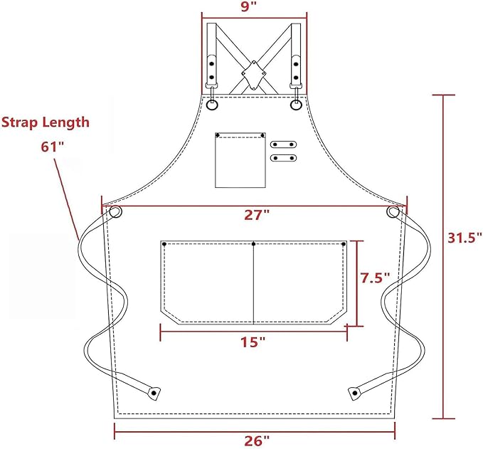 AFUN Chef Aprons for Women Men with Large Pockets, Cotton Canvas Cross Back Water Repellent Work Apron, Size M to XXL (Cream)