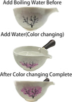 LURRIER Porcelain Chinese Gongfu Tea Set,Portable Teapot Set with 360 Rotation Tea maker and Infuser,Portable All in One Gift Bag for Travel,Home,Gifting,Outdoor and Office (Sakura)