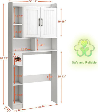 Vabches Over The Toilet Storage Cabinet, Farmhouse Storage Cabinet Over Toilet - Image 2