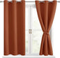 Fall Blackout Curtains for Bedroom Burnt Ochre 42 x 54 Inch 2 Panel | Thermal by Hiasan