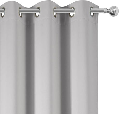 Light Grey Blackout Curtains 42 x 54 Inch Length Set of 2 Panels Grommet - Image 7