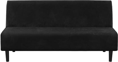 H.VERSAILTEX Velvet Futon Cover Armless Sofa Covers Sofa Bed Covers Stretch by HVERSAILTEX