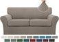 Turquoize 3 Piece Sofa Covers for 2 Cushion Couch Sofa Slipcover Soft Couch by Turquoize