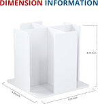 Cup and Lid Holder, 4 Compartment, Square | Rotating Coffee Cup Dispenser Lid Carousel for Restaurant, Buffet, Coffee Station, Bar, Countertop, White Acrylic