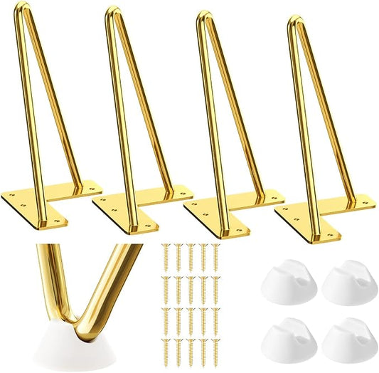 SMARTSTANDARD 8 Inch Hairpin Furniture Legs, 3/8'' Rods Metal Home DIY Projects by SMARTSTANDARD