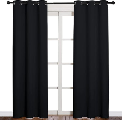 NICETOWN Thermal Insulated Black Blackout Curtains/Drapes 84 inches Length 2 by NICETOWN