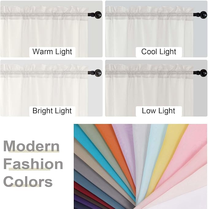 Ivory Sheer Curtains 84 Inches Long 2 Panels, Soft Airy Light Filtering Curtains - Image 6
