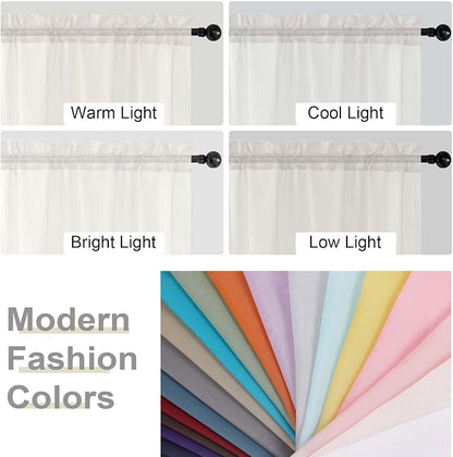 Sheer Ivory Curtains for Bedroom Living Room 54 Inch Length 2 Panels Set - Image 7