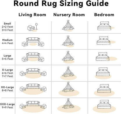 OLANLY Cream Round Rugs for Bedroom - Image 8
