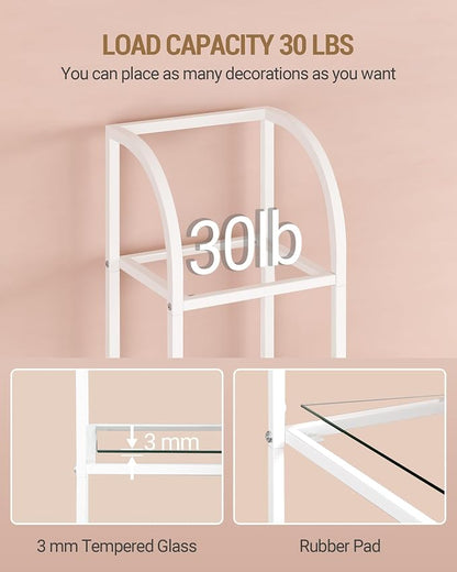 Hzuaneri Bookcase Bookshelf, Tempered Glass Arched Bookshelf - Image 8