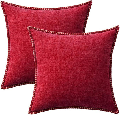 MIULEE Decorative Couch Throw Pillow Covers 18x18 Inch Red 2 Pack | Summer - Image 9