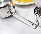 KEAWELL Premium 5-Piece Measuring Cups Set –1/4, 1/3, 1/2, 2/3, and 1 cup-18/10 Stainless Steel - Durable, Stackable, Dishwasher Safe – Nesting Design for Baking & Cooking (Silver, 5PC Measuring Cups)