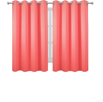 Blackout Curtains 52 x 45 inch Coral Curtains Set of 2 Panels/Thermal Insulated - Image 2