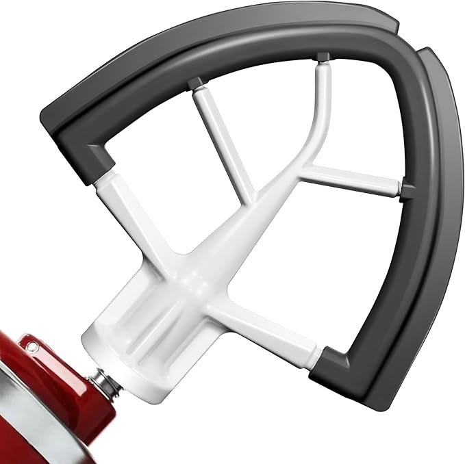 Flex Edge Beater for KitchenAid 4.5/5 Qt Tilt-Head Stand Mixer – Auto-Scrape Silicone Paddle, Dishwasher Safe, Flexible Silicone Edges Bowl Scraper For Kitchen Aid Accessories and Attachments (Grey)