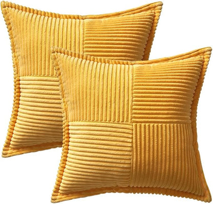 MIULEE Golden Yellow Corduroy Pillow Covers 20x20 Inch - Image 6