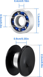 NiArt Fidget Spinner Toy DIY Bearing with Caps Set 22-Pack, MR137 0.5" Single-Sealed Chrome Steel Bearing Balls Replacement High Speed 13mmx7mmx4mm Epoxy Resin Casting Craft Skateboard Stress Reliever