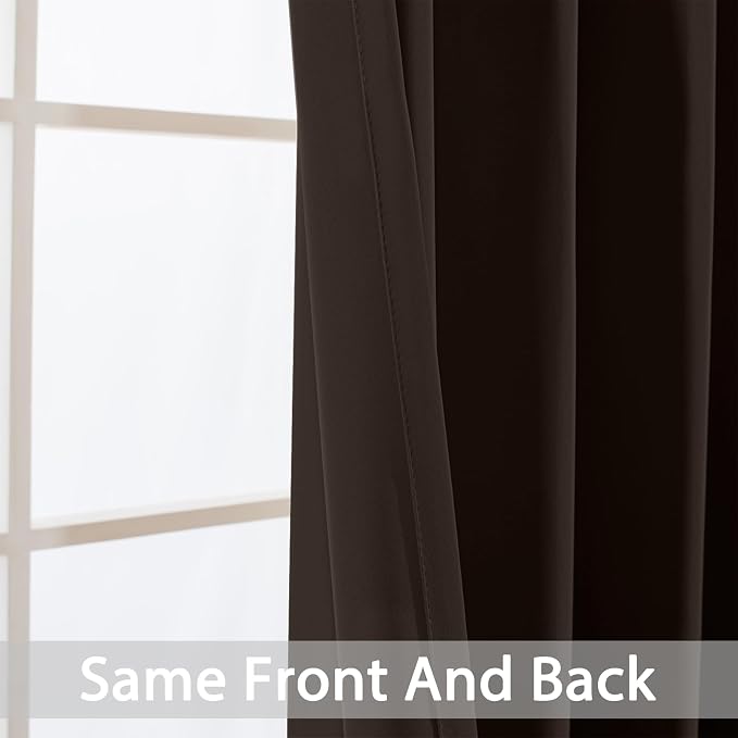 Yakamok Room Darkening Curtains 52x96 inch Length Dark Brown-Living Room | 2 - Image 5