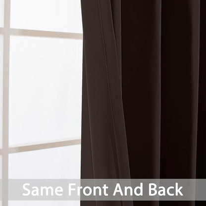 Yakamok Room Darkening Curtains 52x84 inch Length Dark Brown-Living Room | 2 - Image 4