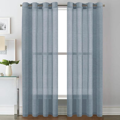 H.VERSAILTEX Linen Curtains 90 inches Long Linen Curtains/Natural Linen Blended by HVERSAILTEX