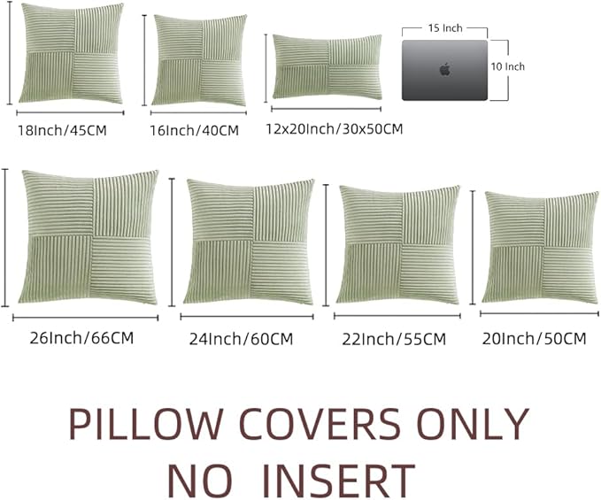 Fancy Homi 2 Packs Sage Green Decorative Throw Pillow Covers 22x22 Inch - Image 7