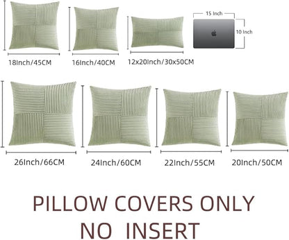 Fancy Homi 2 Packs Sage Green Decorative Throw Pillow Covers 22x22 Inch - Image 7