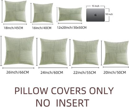 Fancy Homi 2 Packs Sage Green Decorative Throw Pillow Covers 18x18 Inch - Image 7