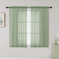 Sage Green Sheer Curtains for Bedroom Living Room 45 Inch Length 2 Panels by WelvetBLK