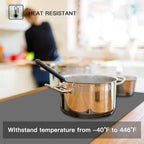 2MM Thick Silicone Countertop Mat, 35.4"x 23.6" Silicone Mats for Kitchen Counter, Nonslip Heat Resistant Mat, Large Kitchen Counter Mats, Waterproof Countertop Protector, Light Gray