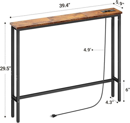 ELYKEN 5.9" Narrow Console Sofa Table - Image 3