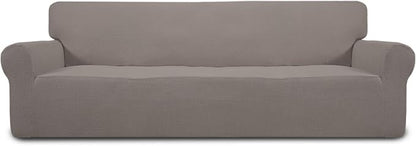 Easy-Going Stretch 4 Seater Oversized Sofa Couch Cover Taupe | 1-Piece Extra by Easy-Going