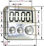 Elegant Digital Kitchen Timer Stainless Steel - Silver - Strong Magnetic Back - Kickstand - Loud Alarm - Large Display - Auto Memory - Auto Shut-Off - Model eT-26 (Silver) by eTradewinds