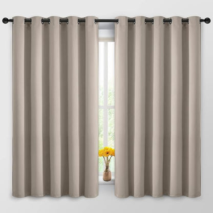 Yakamok Room Darkening Curtains 62x63 inch Length Natural-Living Room | 2 panels by Yakamok