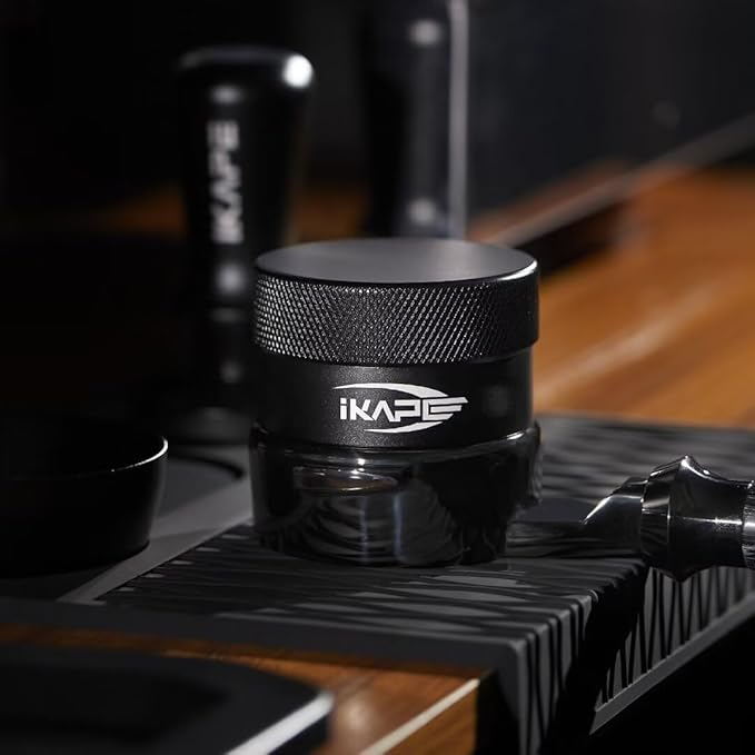 IKAPE 51MM Coffee Distributor, Black Design of Bottom Propeller, Gravity Adaptive Espresso Distributor Fits All 51MM Espresso Portafilter, Compatible with 51MM Delonghi Bottomless Portafilter