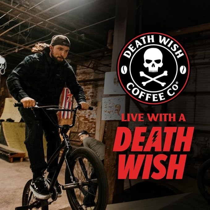 Death Wish Coffee, Whole Bean Espresso Roast - Organic, Fair Trade, Arabica and Robusta Coffee Beans, 14 ounce (Pack of 1)