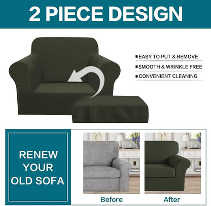 Turquoize 2 Piece Chair Covers Armchair Covers - Image 4