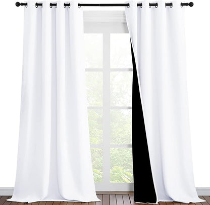 NICETOWN White 100% Blackout Curtains by NICETOWN
