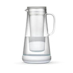 LifeStraw Home Water Pitcher, 7-Cup, White, Glass with Silicone Base, White, for Everyday Protection Against Bacteria, Parasites, Microplastics, Lead, Mercury, PFAS and a Variety of Chemicals