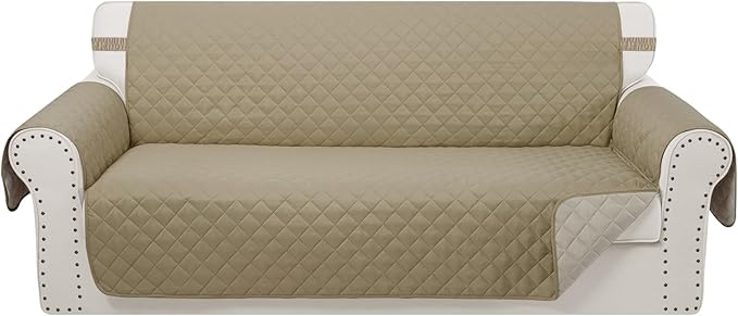 Reversible Oversized Sofa Covers, XL Sofa, Camel/Beige | Couch Cover Furniture by LuxshareHome