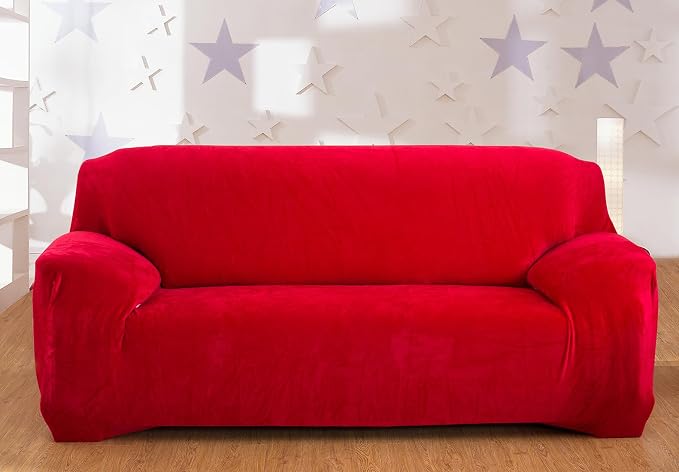 vctops 4 Seater Velvet Plush Stretch Sofa Slipcover 1-Piece Sofa Cover by vctops