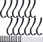 12 Pack Hanging Coat Hooks Wall Mount, Coat Hanger Wall Hangers, Metal Hooks for Hanging Heavy Duty, Screw in Hooks for Hanging Towels, Clothes, Backpack, Hat, Bag, Jacket, Key, Robe, Backpack Black