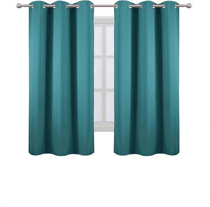 Sea Teal Blackout Curtains 34 x 63 Inch Length/Set of 2 Curtain Panels/Thermal - Image 2