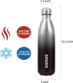BJPKPK Stainless Steel Water Bottles 25oz Insulated Water Bottle Keep Cold And Hot, Silver Miner