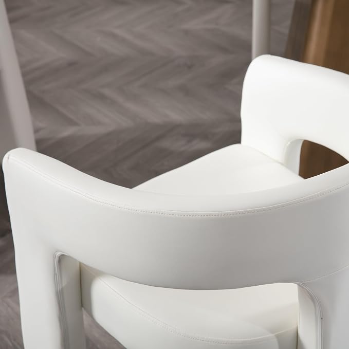 BESTANO Set of 6 Modern PU Leather Upholstered Dining Chairs - Image 5