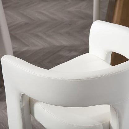 BESTANO Set of 6 Modern PU Leather Upholstered Dining Chairs - Image 5