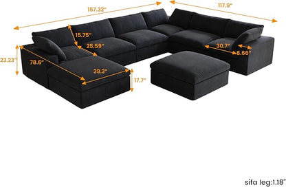 Cloud Modular Sectional Sofa Couch, Oversized Couch 8 Seater - Image 2