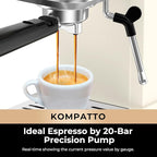 CHULUX Slim Espresso Machine with Milk Frother Steam Wand, 20 Bar Professional Italian Pump Semi Automatic Espresso Coffee Machine for Home Cappuccino & Latte Maker, Creamy